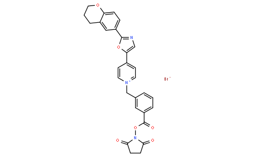 N-(3-Succinimidyloxy-carbonyl-phenyl)-methyl-4-(2-(6-(3,4-dihydro-2H-1-benzopyranyl))-5-oxazolyl)-pyridinium bromide