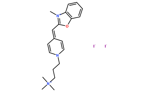 3-Methyl-2-((1-(3-(trimethylammonio)propyl)pyridin-4(1H)-ylidene)methyl)benzo[d]oxazol-3-ium iodide
