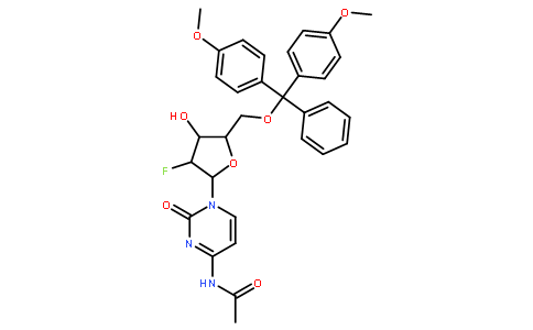 N-(1-((2R,3R,4R,5R)-5-((Bis(4-methoxyphenyl)(phenyl)methoxy)methyl)-3-fluoro-4-hydroxytetrahydrofuran-2-yl)-2-oxo-1,2-dihydropyrimidin-4-yl)acetamide