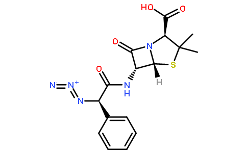 阿度西林结构式  查看大图 cas:17243-38-8 分子式:c16h17n5o4s 分子