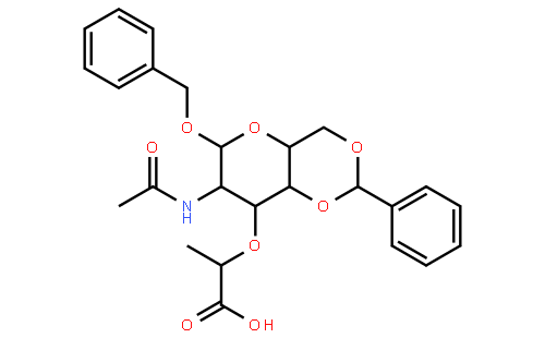 (2R)-2-(((4aR,6S,7R,8R,8aS)-7-Acetamido-6-(benzyloxy)-2-phenylhexahydropyrano[3,2-d][1,3]dioxin-8-yl)oxy)propanoic acid