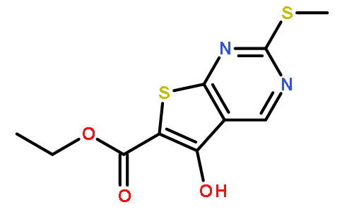5-羟基-2-甲硫基噻吩并[2,3-d]嘧啶-6-甲酸乙酯