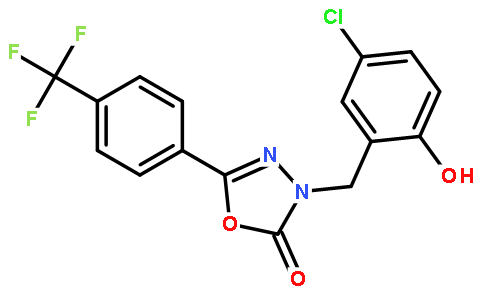 3-(5-Chloro-2-hydroxybenzyl)-5-(4-(trifluoromethyl)phenyl)-1,3,4-oxadiazol-2(3H)-one