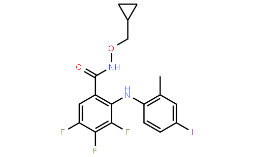 N-(cyclopropylmethoxy)-3,4,5-trifluoro-2-(4-iodo-2-methylanilino)benzamide