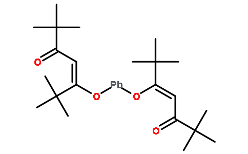 双(2,2,6,6-四甲基-3,5-庚二酮酸)铅(cas:21319-43-7 结构式图片