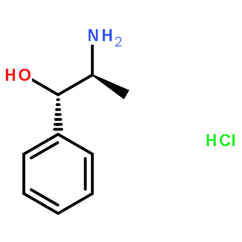 盐酸去甲伪麻黄碱(cas:2153-98-2) 结构式图片