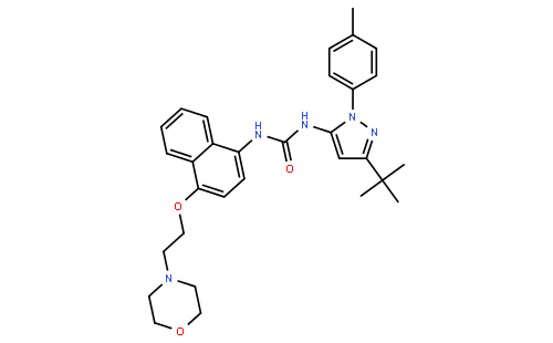 1-[2-(4-甲基苯基)-5-叔丁基吡唑-3-基]-3-[4-(2-吗啉-4-基乙氧基)萘-1-基]脲