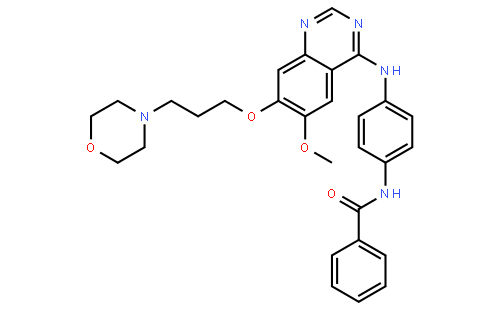 N-[4-[[6-甲氧基-7-[3-(4-吗啉基)丙氧基]-4-喹唑啉基]氨基]苯基]苯甲酰胺
