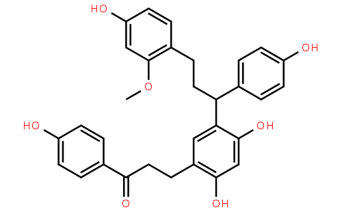 3-(2,4-Dihydroxy-5-(3-(4-hydroxy-2-methoxyphenyl)-1-(4-hydroxyphenyl)propyl)phenyl)-1-(4-hydroxyphenyl)propan-1-one