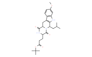 (3s,6s,12as)-1,2,3,4,6,7,12,12a-octahydro-9-methoxy-6-(2-methylpropyl)-1,4-dioxopyrazino(1',2':1,6)pyrido(3,4-b)indole-3-propanoic acid 1,1-dimethylethyl ester