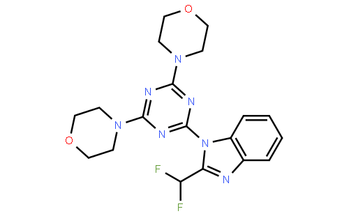 2-(2-二氟甲基苯并咪唑-1-基)-4,6-二吗啉基-1,3,5-三嗪