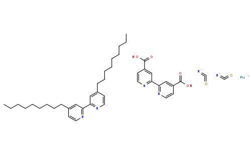 双(异硫氰酸)(2,2'-二吡啶基-4,4'-二甲酸)(4,4'-二壬基-2,2'-二吡啶基)钌(II), 95%