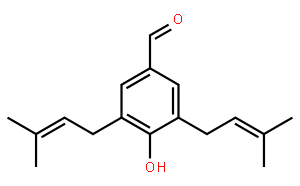 4-羥基-3，5-雙(3-甲基-2-丁烯-1-基)苯甲醛