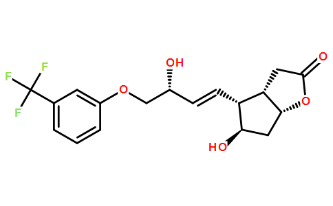 (+)-(3aR,4R,5r,6aS)-六氢-5-羟基-4-[(1E,3R)-3-羟基-4-(3-三氟甲基)苯氧基-1-丁烯基]-2H-环戊并[b]呋喃-2-酮