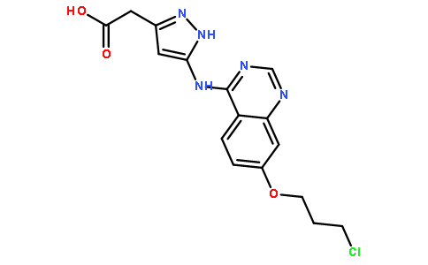 2-(3-(7-(3-chloropropoxy) quinazolin-4-ylamino) -1H-pyrazol-5-yl)acetic acid