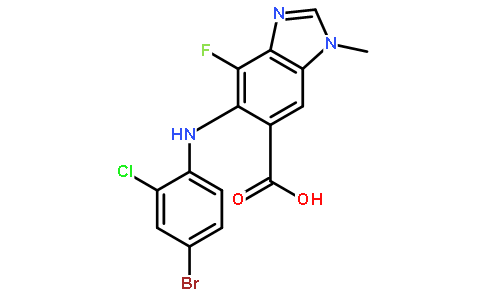 5-((4-Bromo-2-chlorophenyl)amino)-4-fluoro-1-methyl-1H-benzo[d]imidazole-6-carboxylic acid