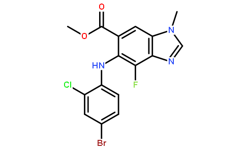 Methyl 5-((4-bromo-2-chlorophenyl)amino)-4-fluoro-1-methyl-1H-benzo[d]imidazole-6-carboxylate