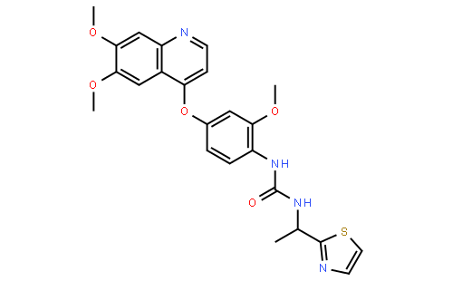 N-[4-[(6,7-二甲氧基-4-喹啉基)氧基]-2-甲氧基苯基]-N'-[1-(2-噻唑基)乙基]脲