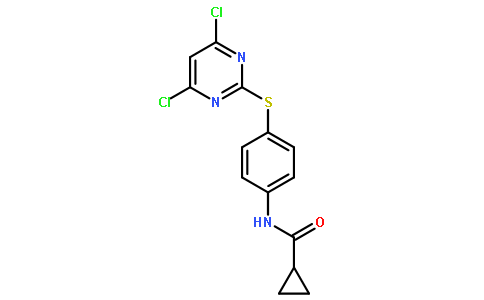 N-(4-(4,6-dichloropyrimidin -2-ylthio)phenyl) cyclopropanecarboxamide