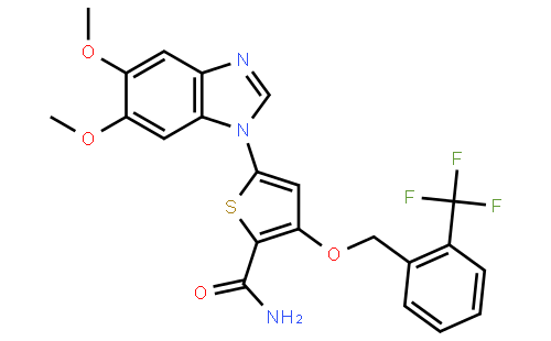 3-[2-(三氟甲基)苄氧基]-5-(5,6-二甲氧基-1H-苯并[d]咪唑-1-基)-2-噻吩甲酰胺
