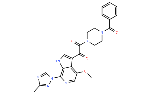 1-(4-benzoylpiperazin-1-yl)-2-[4-methoxy-7-(3-methyl-1,2,4-triazol-1-yl)-1H-pyrrolo[2,3-c]pyridin-3-yl]ethane-1,2-dione