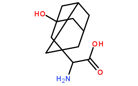 alpha-氨基-3-羟基-金刚烷-1-乙酸结构式