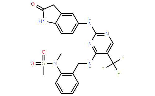 N-甲基-N-[2-[[[2-[(2-氧代-2,3-二氢-1H-吲哚-5-基)氨基]-5-三氟甲基嘧啶-4-基]氨基]甲基]苯基]甲磺酰胺