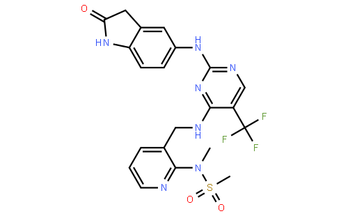 N-甲基-N-[3-[[[2-[(2-氧代-2,3-二氢-1H-吲哚-5-基)氨基]-5-三氟甲基嘧啶-4-基]氨基]甲基]吡啶-2-基]甲磺酰胺