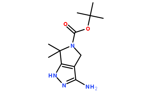 Tert-butyl 3-amino-6,6-
dimethylpyrrolo[3,4-c]pyrazole-
5(1H,4H,6H)-carboxylate