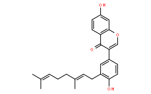 3-[3-[(2E)-3，7-二甲基-2，6-辛二烯-1-基]-4-羥基苯基]-7-羥基-4H-1-苯并吡喃-4-酮