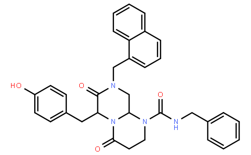 ICg-001;ICg001;(6S,9AS)-6-(4-HYDROXYBENZYL)-N-BENZYL-8-(NAPHTHALEN-1-YLMETHYL)-4,7-DIOXO-HEXAHYDRO-2H-PYRAZINO[1,2-A]PYRIMIDINE-1(6H)-CARBOXAMIDE
