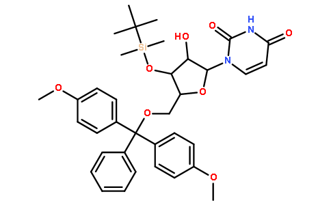 1-((2R,3R,4S,5R)-5-((Bis(4-methoxyphenyl)(phenyl)methoxy)methyl)-4-((tert-butyldimethylsilyl)oxy)-3-hydroxytetrahydrofuran-2-yl)pyrimidine-2,4(1H,3H)-dione
