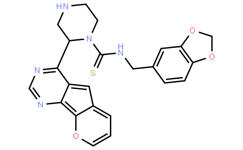 N-(1,3-苯并二氧戊环-5-基甲基)-4-苯并呋喃并[3,2-d]嘧啶-4-基-1-哌嗪硫代甲酰胺