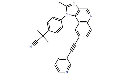 2-甲基-2-[4-[2-甲基-8-[(吡啶-3-基)乙炔基]咪唑并[4,5-C]喹啉-1-基]苯基]丙腈