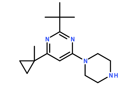 2-(tert-Butyl)-4-(1-methylcyclopropyl)-6-(piperazin-1-yl)pyrimidine