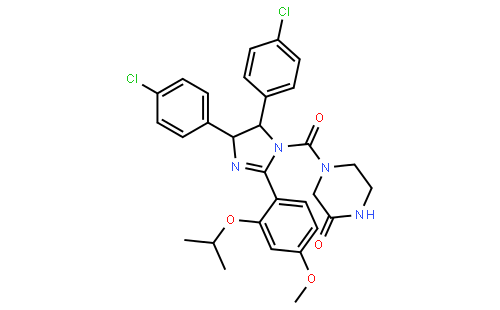 4-[[4,5-双(4-氯苯基)-4,5-二氢-2-[4-甲氧基-2-(1-甲基乙氧基)苯基]-1H-咪唑-1-基]羰基]-2-哌嗪酮