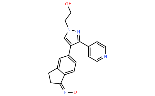 2,3-二氢-5-[1-(2-羟基乙基)-3-(4-吡啶基)-1H-吡唑-4-基]-1H-茚-1-酮肟