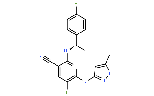 5-氟-2-[[(1S)-1-(4-氟苯基)乙基]氨基]-6-[(5-甲基-1H-吡唑-3-基)氨基]-3-吡啶腈