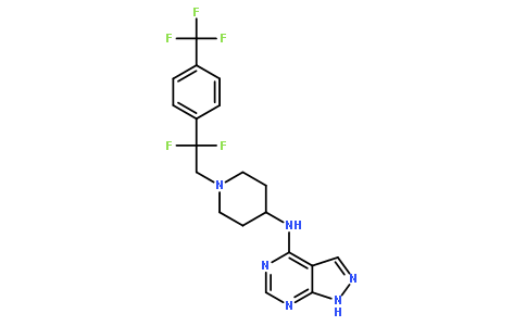 N-(1-(2,2-Difluoro-2-(4-(trifluoromethyl)phenyl)ethyl)piperidin-4-yl)-1H-pyrazolo[3,4-d]pyrimidin-4-amine