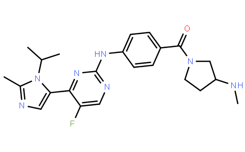 (S)-(4-((5-Fluoro-4-(1-isopropyl-2-methyl-1H-imidazol-5-yl)pyrimidin-2-yl)amino)phenyl)(3-(methylamino)pyrrolidin-1-yl)methanone