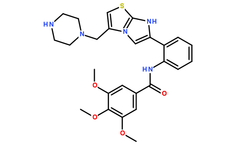 3,4,5-Trimethoxy-N-(2-(3-(piperazin-1-ylmethyl)imidazo[2,1-b]thiazol-6-yl)phenyl)benzamide