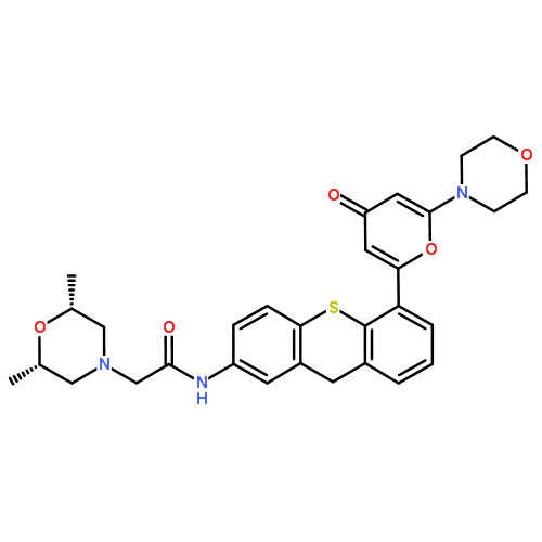 (2R,6S)-2,6-二甲基-N-[5-[6-(4-吗啉基)-4-氧代-4H-吡喃-2-基]-9H-噻吨-2-基]-4-吗啉乙酰胺