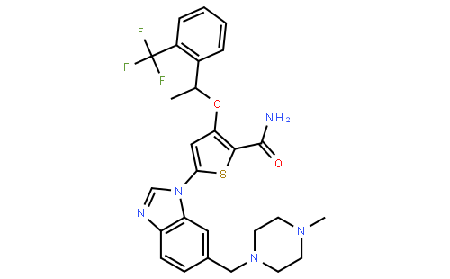 5-[6-[(4-甲基-1-哌嗪)甲基]-1H-苯并咪唑-1-基]-3-[(1R)-1-[2-(三氟甲基)苯基]乙氧基]-2-噻吩羧胺