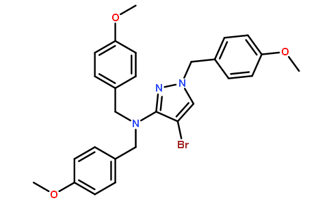 4-bromo-N,N,1-tris[(4-methoxyphenyl)methyl]-1H-Pyrazol-3-amine,