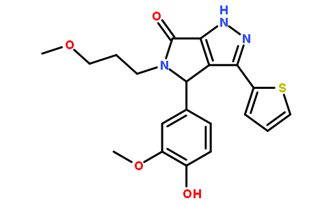 4-(4-Hydroxy-3-methoxyphenyl)-5-(3-methoxypropyl)-3-(thiophen-2-yl)-4,5-dihydropyrrolo[3,4-c]pyrazol-6(1H)-one
