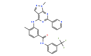 4-Methyl-3-[[1-methyl-6-(3-pyridinyl)-1H-pyrazolo[3,4-d]pyrimidin-4-yl]amino]-N-[3-(trifluoromethyl)phenyl]benzamide