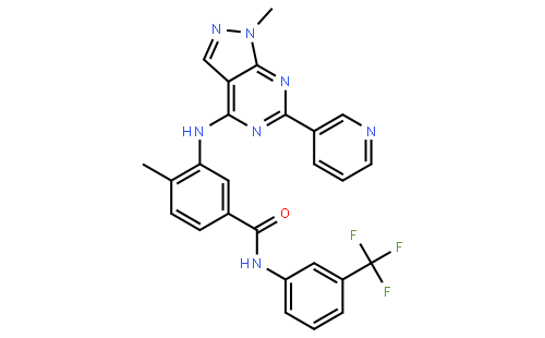 4-甲基-3-[[1-甲基-6-(3-吡啶基)-1H-吡唑并[3,4-d]嘧啶-4-基]氨基]-N-[3-(三氟甲基)苯基]苯甲酰胺