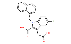 3-(carboxymethyl)-5-fluoro-1-(naphthalen-1-ylmethyl)-1H-indole-2-carboxylic acid