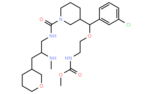 N-[2-[(R)-(3-氯苯基)[(3R)-1-[[[(2S)-2-(甲基氨基)-3-[(3R)-四氢-2H-吡喃-3-基]丙基]氨基]羰基]-3-哌啶基]甲氧基]乙基]氨基甲酸甲酯