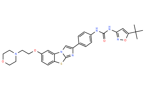 N-(5-叔丁基异恶唑-3-基)-N'-{4-[7-[2-(吗啉-4-基)乙氧基]咪唑并[2,1-B][1,3]苯并噻唑-2-基]苯基}脲